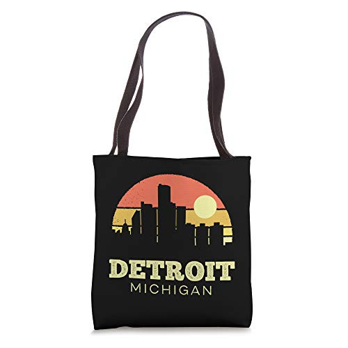 Detroit Michigan Vintage Sunset City Retro Style Love USA Tote Bag