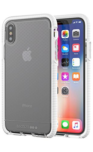 tech21 - Phone Case Compatible with Apple iPhone X/Xs - Evo Check - Clear/White