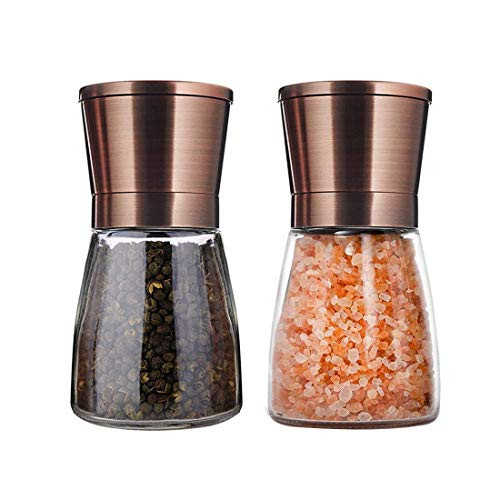 Salt and Pepper Grinder - Premium Stainless Steel Salt and Pepper Mill with Adjustable Coarseness - Salt Grinder and Pepper Shaker Mill Set of 2