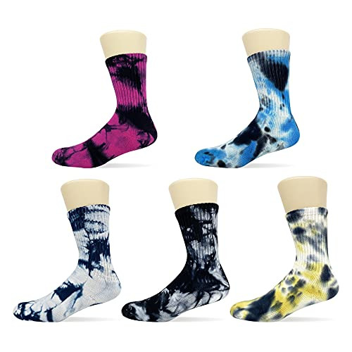 Men and Women's Tie-dye Graffiti Colorful Cushion Fashion Novelty Crew Casual Dress Socks 5 Pack -5 Pairs, l- Men and Women's Tie-dye Graffiti Colorful Cushion Fashion Novelty Crew Casual Dress Socks 5 Pack -5 Pairs, l-