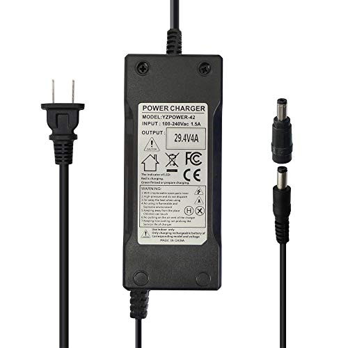 29.4V 4A Power Supply Charger Adapter for Lithium Li-ion Battery Pack with DC 5.5 x 2.1mm/5.5 x 2.5mm Plug