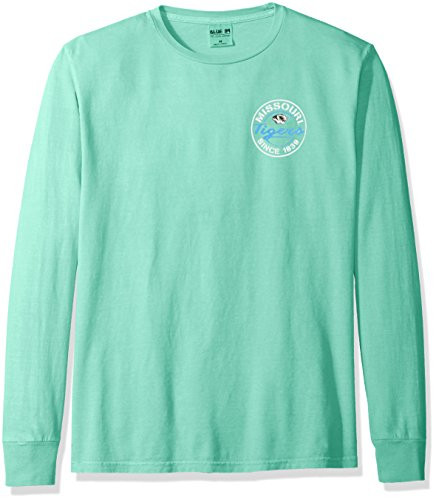 NCAA Missouri Tigers Adult NCAA Dyed Ringspun Fashion Color Longsleeve Tee,Large,Seafoam