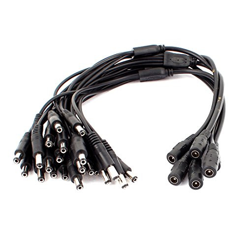 IIVVERR 6Pcs CCTV Camera 1 Female to 4 Male 5.5x2.1mm DC Power Cable Wire Splitter -6 Unids CCTV Cámara 1 Hembra a 4 Macho 5.5x2.1mm DC Cable de Alimentación Cable Splitter