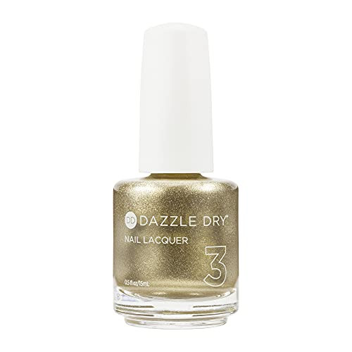 Dazzle Dry Nail Lacquer - Lunar Love, a full coverage light yellow gold metallic. -0.5 fl oz-