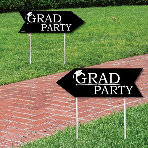 Graduation Cheers - Graduation Party Sign Arrow - Double Sided Directional Yard Signs - Set of 2