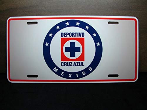 Tamengi Deportivo Cruz Azul Metal License Plate Mexico MX Football MX Soccer. 6 x 12 Produced in The U.S.