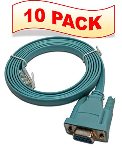 Cisco Compatible Console Cable 6FT DB9 to RJ45 ((10 Pack))