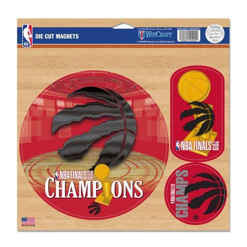 WinCraft Toronto Raptors 2019 Finals Champions Die Cut Magnet Sheet -3 PK-