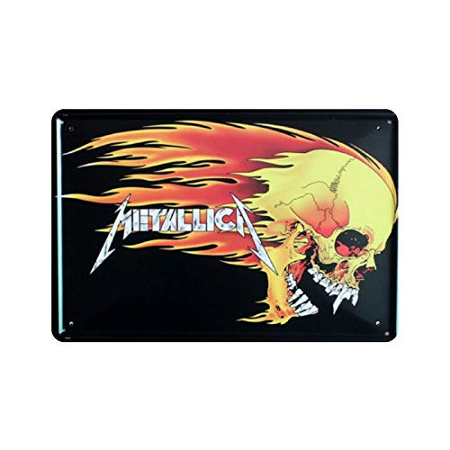 ZJLVMF Metallica Vintage Metal Tin Signs 30 x 20cm, Unique Retro Wall Decorations for Lounge/Bar/Cafe/Home Kitchen/Restaurant/Dorm/Garage/Man Cave/Gas Station