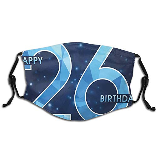 Comfortable Windproof mask,Digital Geometric Polygon Fractal Style Wishes Age Display,Printed Facial decorations for Kids and Teens