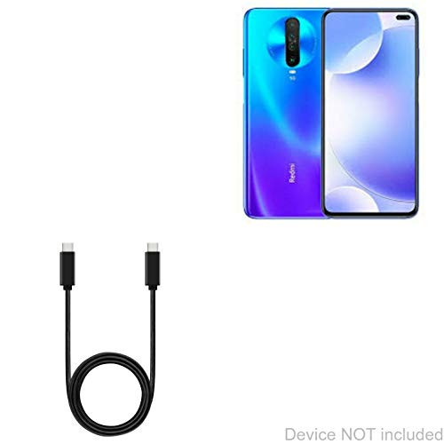 Cable for Poco X2 -Cable by BoxWave- - DirectSync PD Cable -3ft- - USB-C to USB-C -100W-, Type C Braided 3ft Charge and Sync Cable for Poco X2 - Jet Black