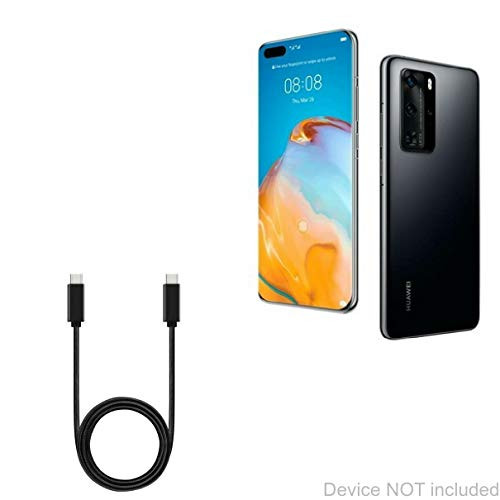 Cable for Huawei P40 Pro -Cable by BoxWave- - DirectSync PD Cable -3ft- - USB-C to USB-C -100W-, Type C Braided 3ft Charge and Sync Cable for Huawei P40 Pro - Jet Black