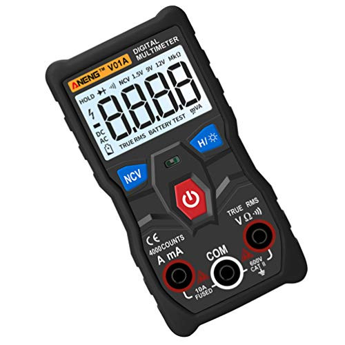 TEHAUX Automatic Digital Multimeter Intelligent DC AC Voltmeter Voltage Current Tester LCD Display Ohm Volt Amp Meter Electric Tester Ohmmeter Black