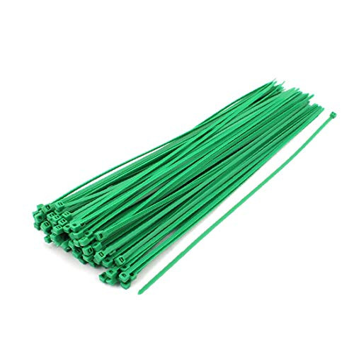 X-DREE 4mm x 300mm Self Locking Nylon Cable Ties Heavy Industrial Wire Zip Ties Green 100pcs -4mm x 300mm Nylon Auto-bloquant Attaches Câble Fil Industriel Vert Liens Zip 100pcs
