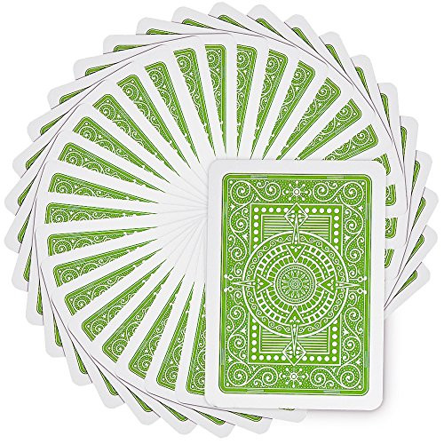 Modiano Texas Poker Hold'em 100 percent Plastic Playing Cards, Jumbo Index, Poker Wide Size -Light Green-