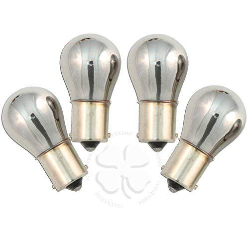 Chrome 4x Light Bulb 1156 BA15S 21W Turn Signal Blinker Single Filament Lamp