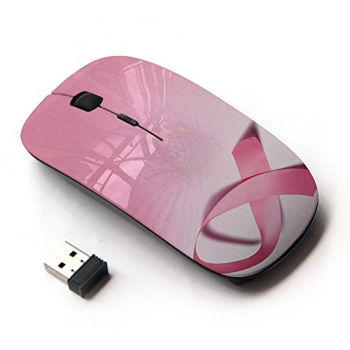 Graphic4You Pink Cancer Ribbon Design Ergonomic Wireless Mouse with Nano Receiver