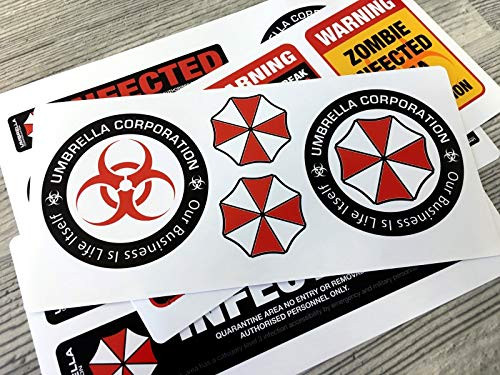 20pcs Umbrella Corporation Resident Evil Infected Zombie Vinyl Sticker Decals