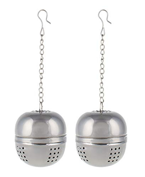Small Metal Loose Leaf Tea Mesh Ball - Pack of 2 - Stainless Steel Tea Maker Infuser for Travel - Large Tea Teapot Infusers