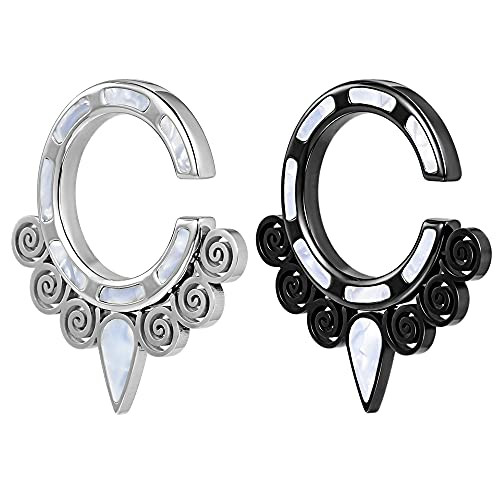 PUNKYOUTH Spiral Ear Hanger Weight Tunnels Swirl Flesh Expander Stretcher Earring Piercings Gauges for Ears 2g-6mm-