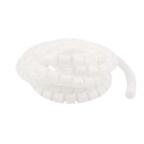 X-DREE Flexible Spiral Tube Cable Wire Wrap Cord Management 3Meter 10Ft White -Gestion de câble enroule de fil de tube en spirale flexible, 3 mètres, blanc, 10 pieds