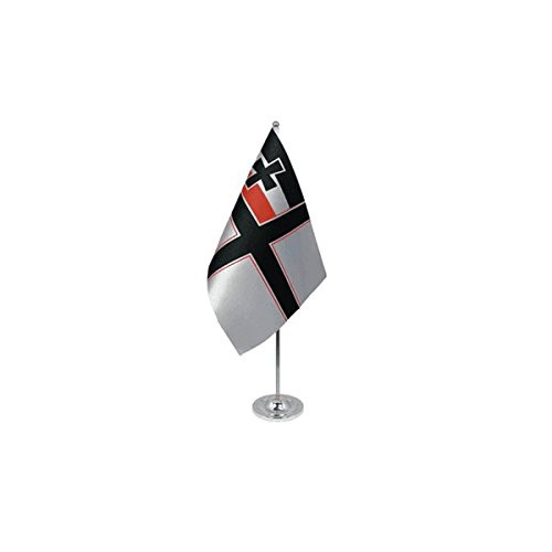 AZ FLAG German Imperial WWI no Crest Prestige Table Flag 6'' x 9'' Satin - Imperial Germany Desk Flag 22 x 15 cm - Steel Pole and Base
