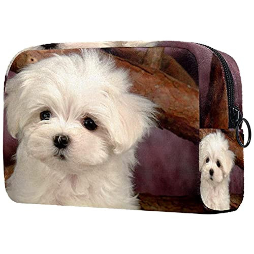 Women Makeup Bag,Cosmetic Storage Bag white cute dog for Travel,Cosmetics Organizer Women Makeup Bag,Cosmetic Storage Bag white cute dog for Travel,Cosmetics Organizer