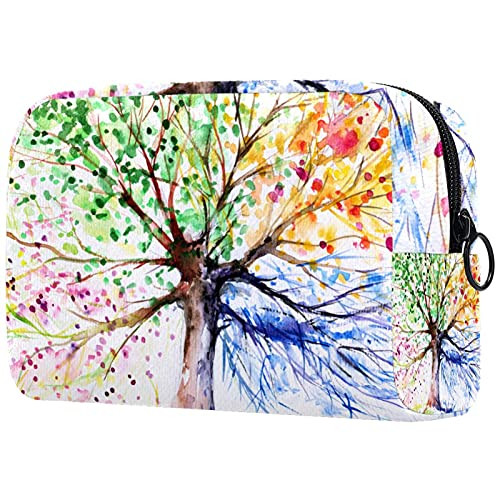 Women Makeup Bag,Cosmetic Storage Bag Colorful Art Four Seasons Tree for Travel,Cosmetics Organizer Women Makeup Bag,Cosmetic Storage Bag Colorful Art Four Seasons Tree for Travel,Cosmetics Organizer