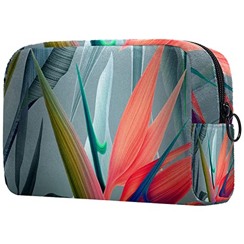 Women Makeup Bag,Cosmetic Storage Bag leaves pattern for Travel,Cosmetics Organizer