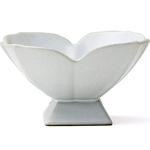 Kelendle Ceramic Footed Fruit Bowl Pedestal Bowl Home Decorative Dessert Serving Stand Snacks Tray Display Holder for Kitchen Counter Centerpiece Table Decor-White-
