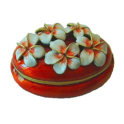 Sparkling Collectibles Pink Plumerias with Swarovski Crystals Keepsake Box Franji Pani Flowered Trinket Jewelry Pill Figurine Red Box Sparkling Collectibles Pink Plumerias with Swarovski Crystals Keepsake Box Franji Pani Flowered Trinket Jewelry Pill Figurine Red Box