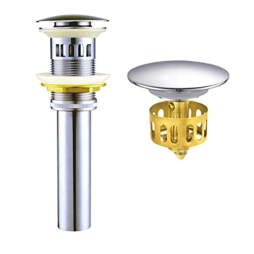 Pop Up Drain Stopper with Overflow Frascio Bathroom Lavatory Vanity Vessel Sink Drain