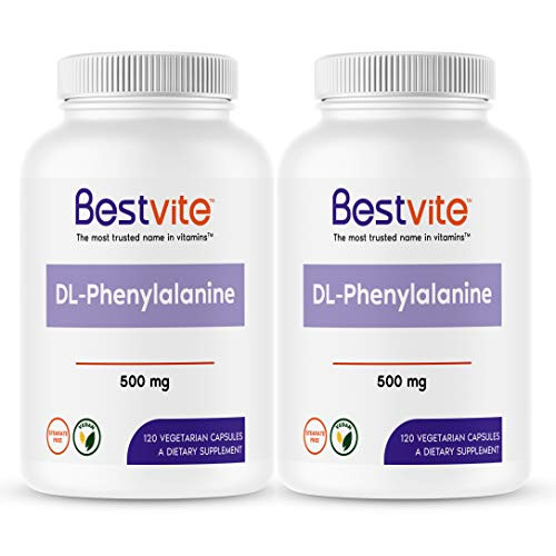 DL-Phenylalanine 500mg -240 Vegetarian Capsules- -2-Pack- - No Stearates - No Fillers - Vegan - Gluten Free - Non GMO DL-Phenylalanine 500mg -240 Vegetarian Capsules- -2-Pack- - No Stearates - No Fillers - Vegan - Gluten Free - Non GMO