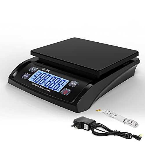 MOCCO Digital Shipping Scale 66lb / 0.1oz Postal Weight Scale with Hold and Tare Function Mail Postage Scale 6 Units for Packages and Mailing Office AC Adapter Included