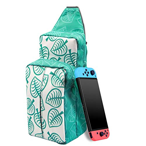 Switch Travel Bag, Travel Carrying Case for Nintendo Switch/Lite [New Leaf Crossing Design- Shoulder Backpack for Switch Console, Dock, Joy con, Pro Controller, Accessories, Phone
