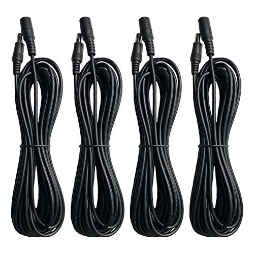 DC 12V Power Extension Cable Cord 16.4ft 2.1mm x 5.5mm Power Adapter Supply Camera Extension Cable for CCTV Wireless IP Security Camera, LED Strip, Monitors, Router, Audio Camera -4 Pack-