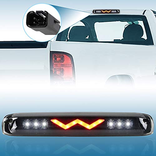 Sanzitop Fit for 99-06 Chevrolet Silverado  and  GMC Sierra 1500/ 2500/ 3500 LED 3rd Brake Light Cargo Light -Black Housing Smoke Lens-