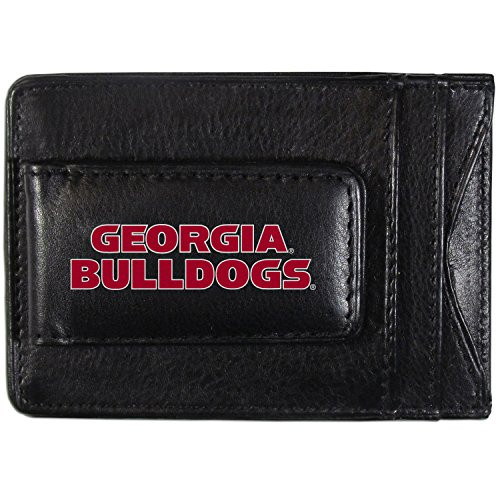 Siskiyou Sports NCAA Georgia Bulldogs Logo Leather Cash and Cardholder, Black