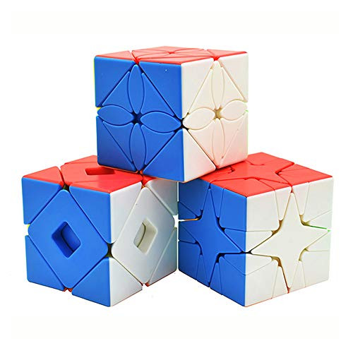RainbowBox Speed Cube Set, Magic Cube Bundle of Maple Leaf Cube Polaris Speed Cube and Twisty Skewb Cube Puzzle Toys for Adults and Kids Brain Teasers