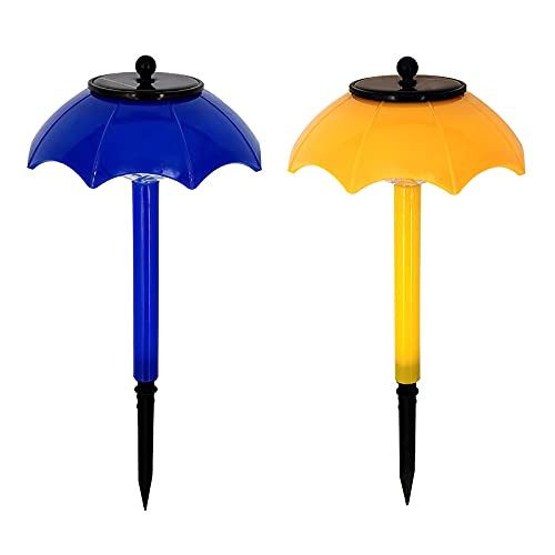 FGYZYP Garden Solar Umbrella Shape Stake Light, 2 Pack Outdoor Waterproof Led Pathway Light, Decorative Multi-Color Changing LED Solar Landscape Light for Garden Walkway Patio Lawn Yard Decoration