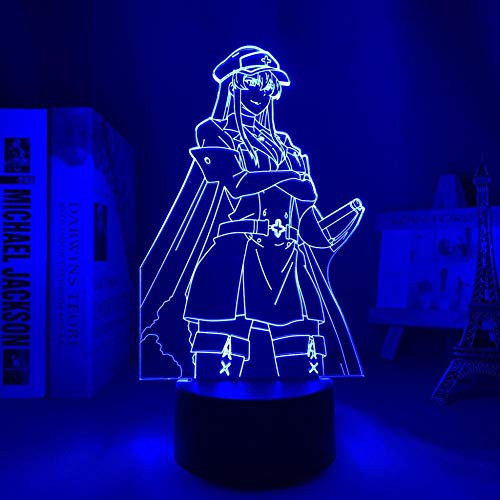 3D Anime Night Light for Boys?Lamp Akame Ga  and Kill Esdeath LED for Room Decor Nightlight Manga Akame Ga Kill Neon Light for Birthday/Xmas Gift