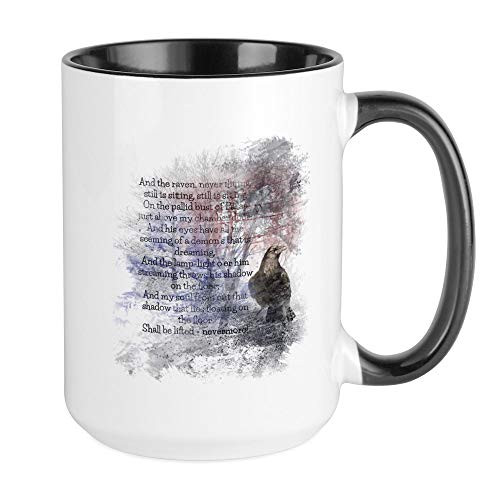 CafePress Edgar Allan Poe The Raven Poem Mugs Coffee Mug, Large 15 oz. White Coffee Cup