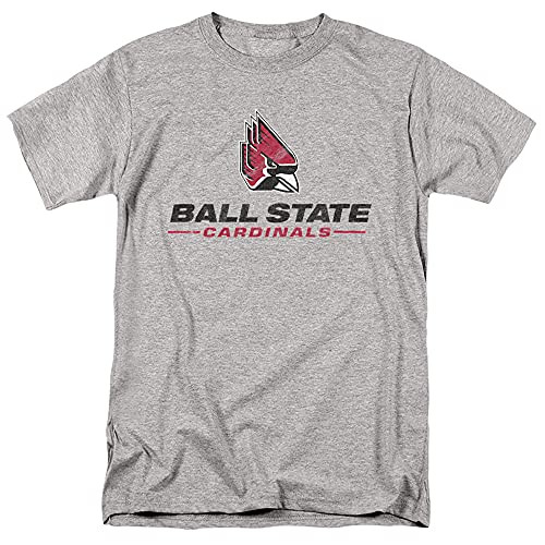Ball State University Official Distressed Primary Unisex Adult T Shirt,Athletic Heather, 2X-Large Ball State University Official Distressed Primary Unisex Adult T Shirt,Athletic Heather, 2X-Large