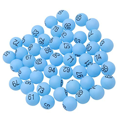 NUOBESTY 100PCS Numbered Table Tennis Balls,Lottery Balls Colored Pong Balls,Printed Number Game Balls 40mm Game Party Decoration - Blue -