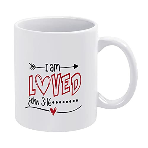 Ceramic Coffee Mug Funny Tea Cup 11 Oz Mug Gift I Am Loved Svg File, Church