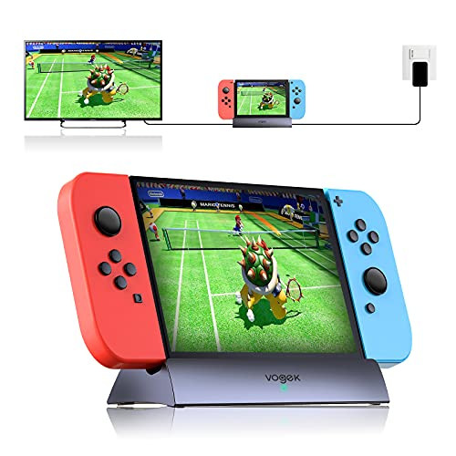 Switch TV Dock, Replacement for Nintendo TV Dock Station Portable Charging Docking Playstand for Nintendo Switch Charge and Play with Type C to HDMI TV Adapter, USB 3.0 2.0-Gray-