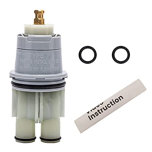 RP46074 Universal Valve Cartridge Assembly for Shower and Tub 13/14 Series, Shower Faucet Parts, Type P Shower Cartridge, Bathroom Faucet Cartridge Replacement, White