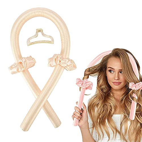Ladies no hot wire curling iron, can sleep overnight, soft foam curling iron, curly hair band and soft natural hair curling -yellow-