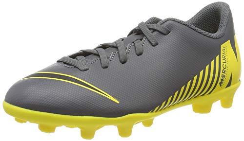 Nike Kids Vapor 12 Club MG Soccer -Toddler/Little Kid/Big Kid- Dark Grey/Black/Opti Yellow 6 Big Kid