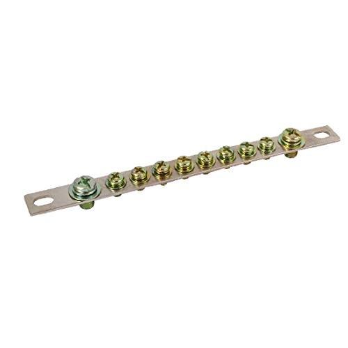 X-DREE 10 Positions Stright Electric Ground Zero Wire Copper Screw Terminal Block -Bornier à vis en cuivre, fil zero, mise à la terre, electrique, 10 positions